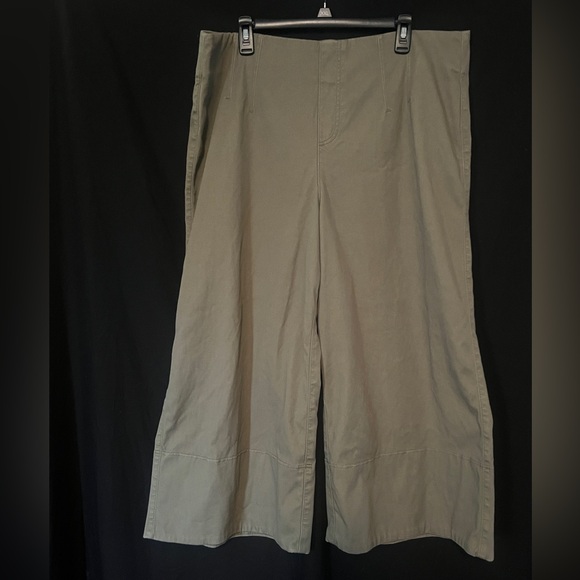 SPANX Super Smooth Stretch Twill Cropped Wide Leg Pants Size 2X Green - Picture 2 of 9